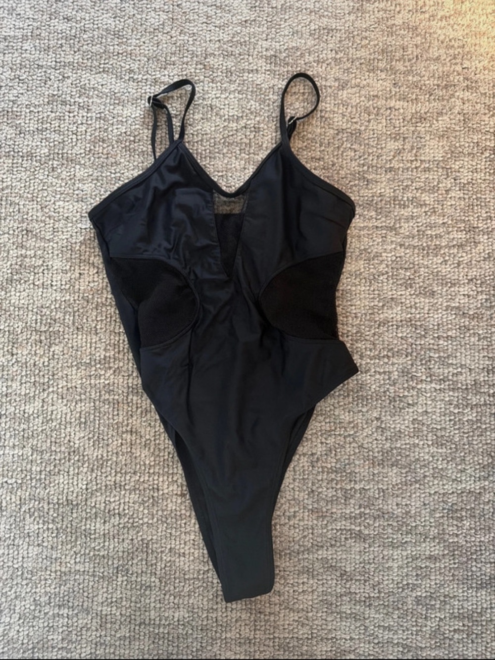 XS one piece black bathing suit with Mesh Insets